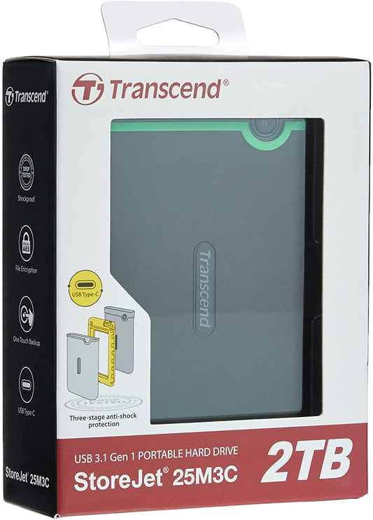Transcend 2TB StoreJet 25M3 Portable Hard Drive - Military Grade | IT Store