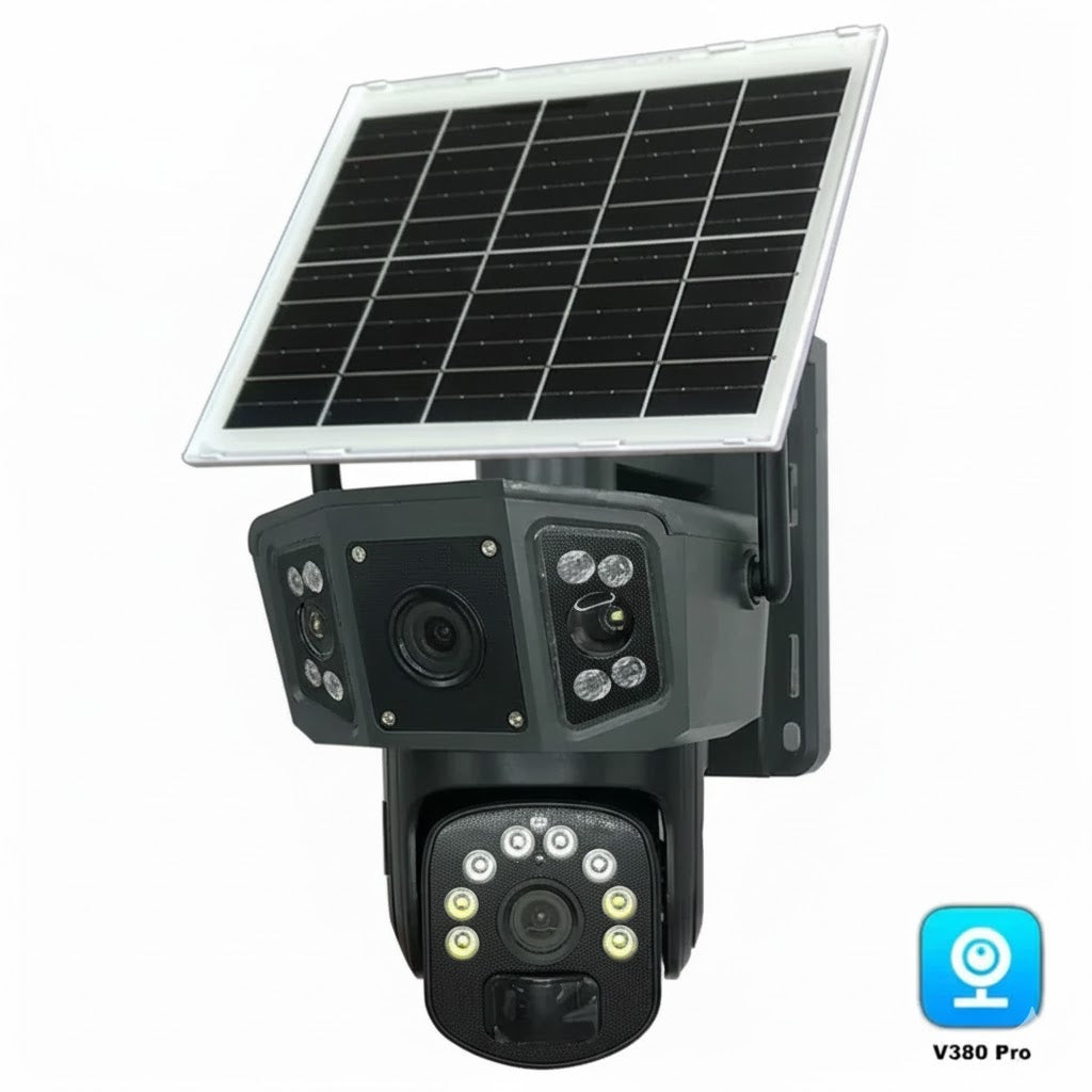 ☀️ CA-WC013 Solar Outdoor 8MP Dual Lens Camera - PIR Motion & V380 Pro | IT Store