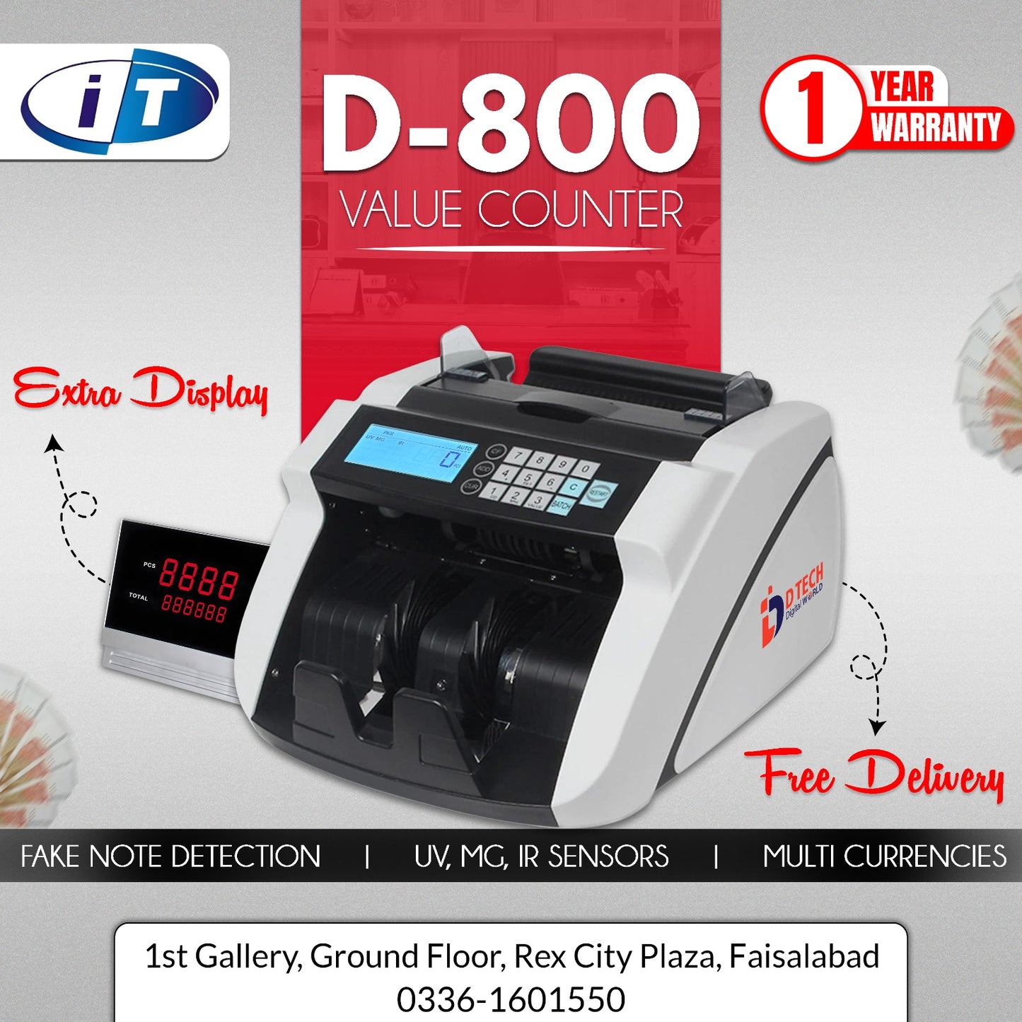 D-800 Cash Counting Machine & Value Counter | I.T. STORE