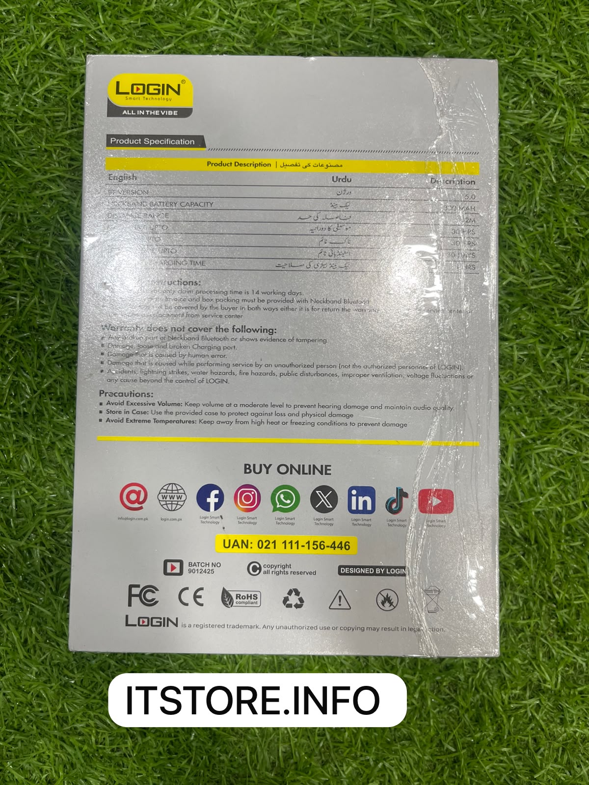 Login L-260 Neckband 300mAh Battery Specifications and Box Detail I.T. STORE