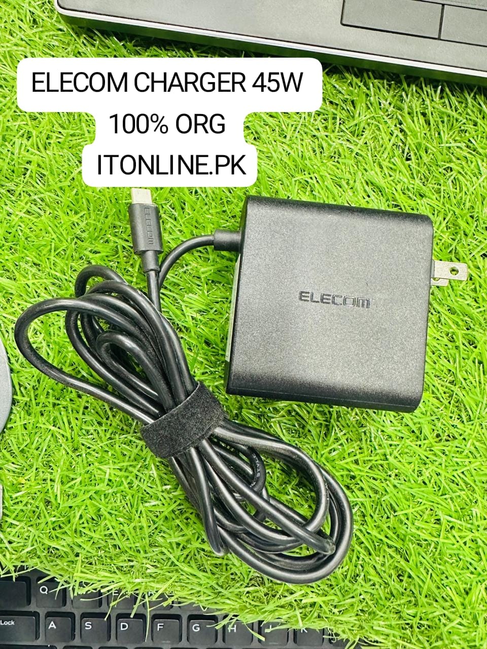 elecom 45w type-c power supply adapter with cable tie itstore info