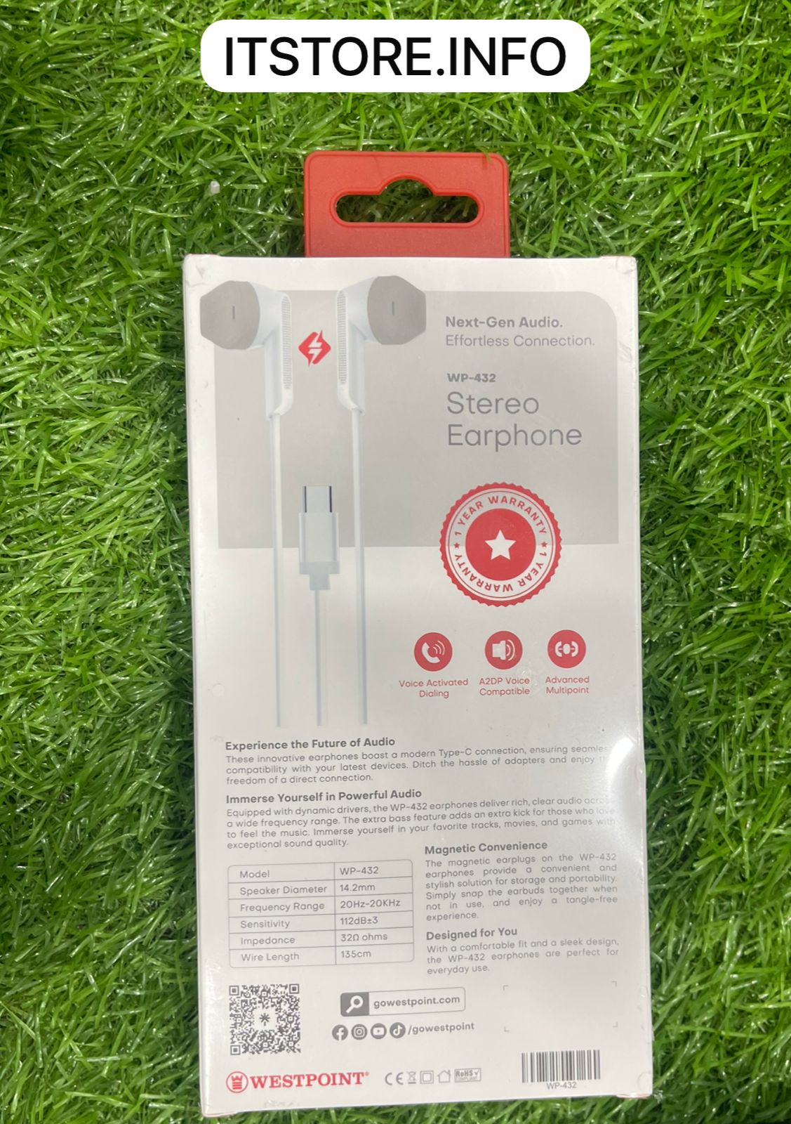 WP-432 Type-C Wired Bass Earphones Compatible with Android Smartphones I.T. STORE Faisalabad