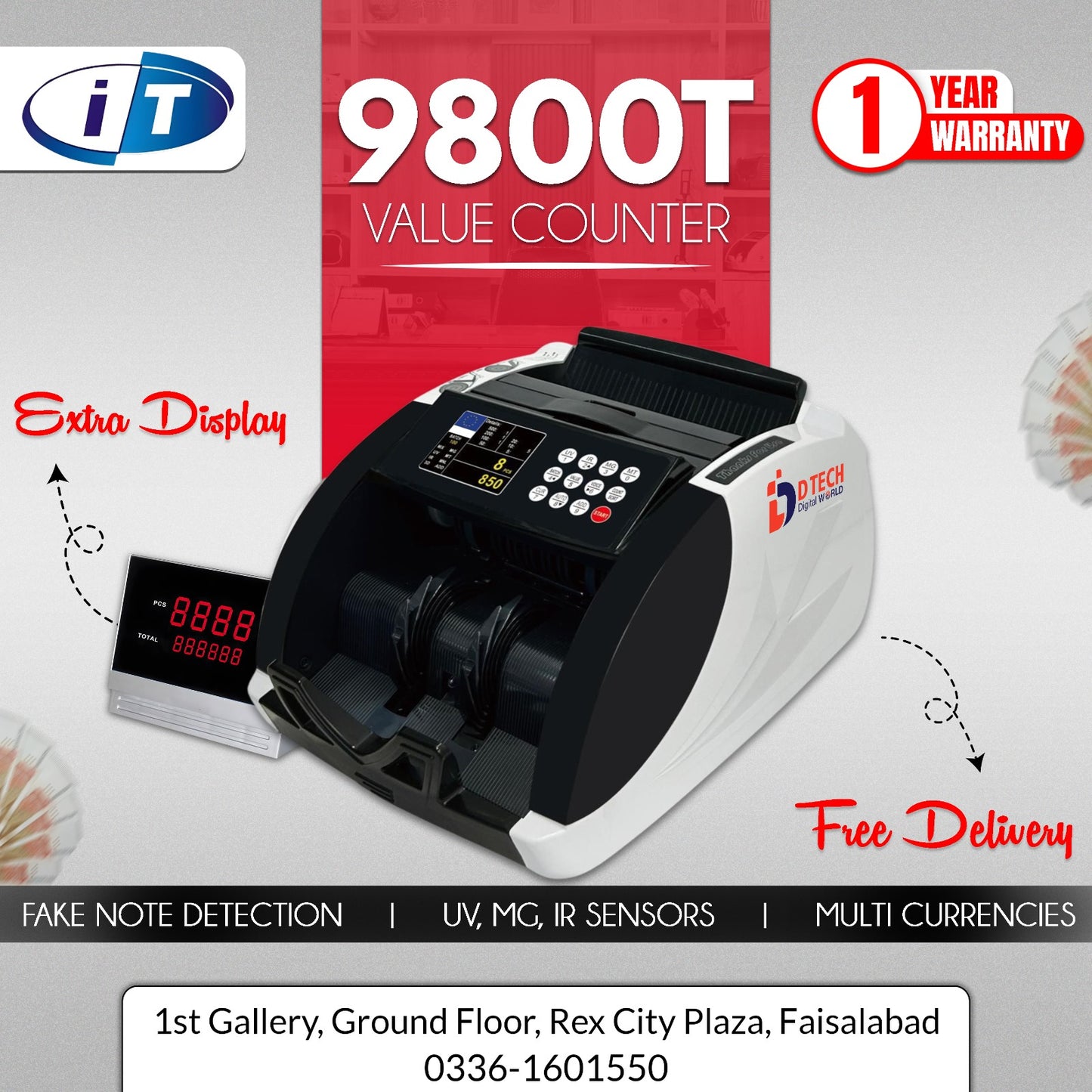 9800T Cash Counting & Value Counter Machine | I.T. STORE