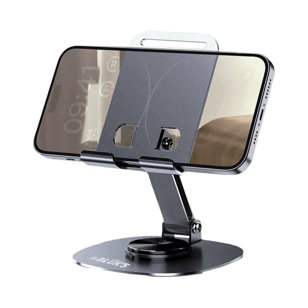BLUK’S BX-320 Metal Desktop Phone Stand - 360° Rotation Steel Body | IT Store