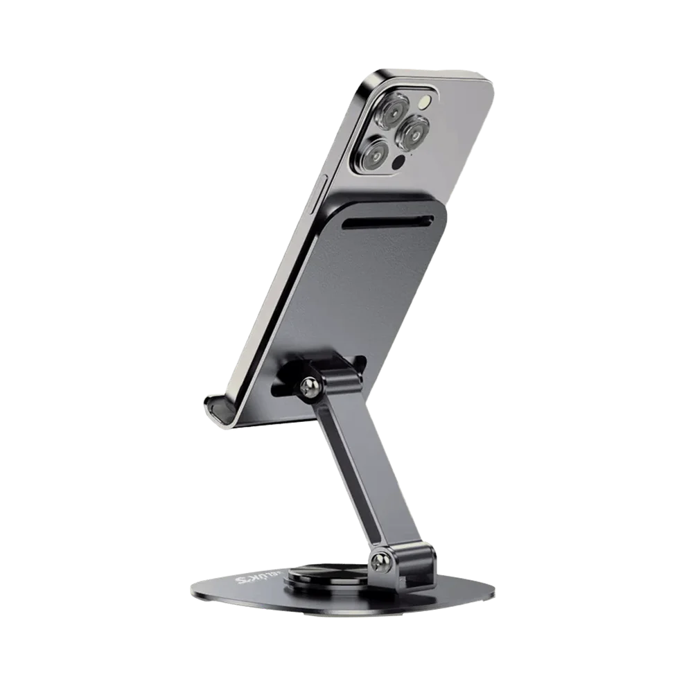 BLUK’S BX-320 Metal Desktop Phone Stand - 360° Rotation Steel Body | IT Store