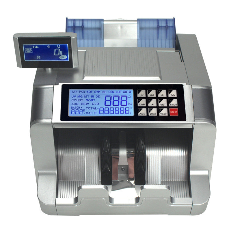 Back panel and ports view of D Tech 728D2 Money Counter Machine