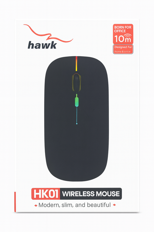 Hawk HK01 Bluetooth Dual-Mode Rechargeable RGB Silent Mouse | I.T Store Faisalabad