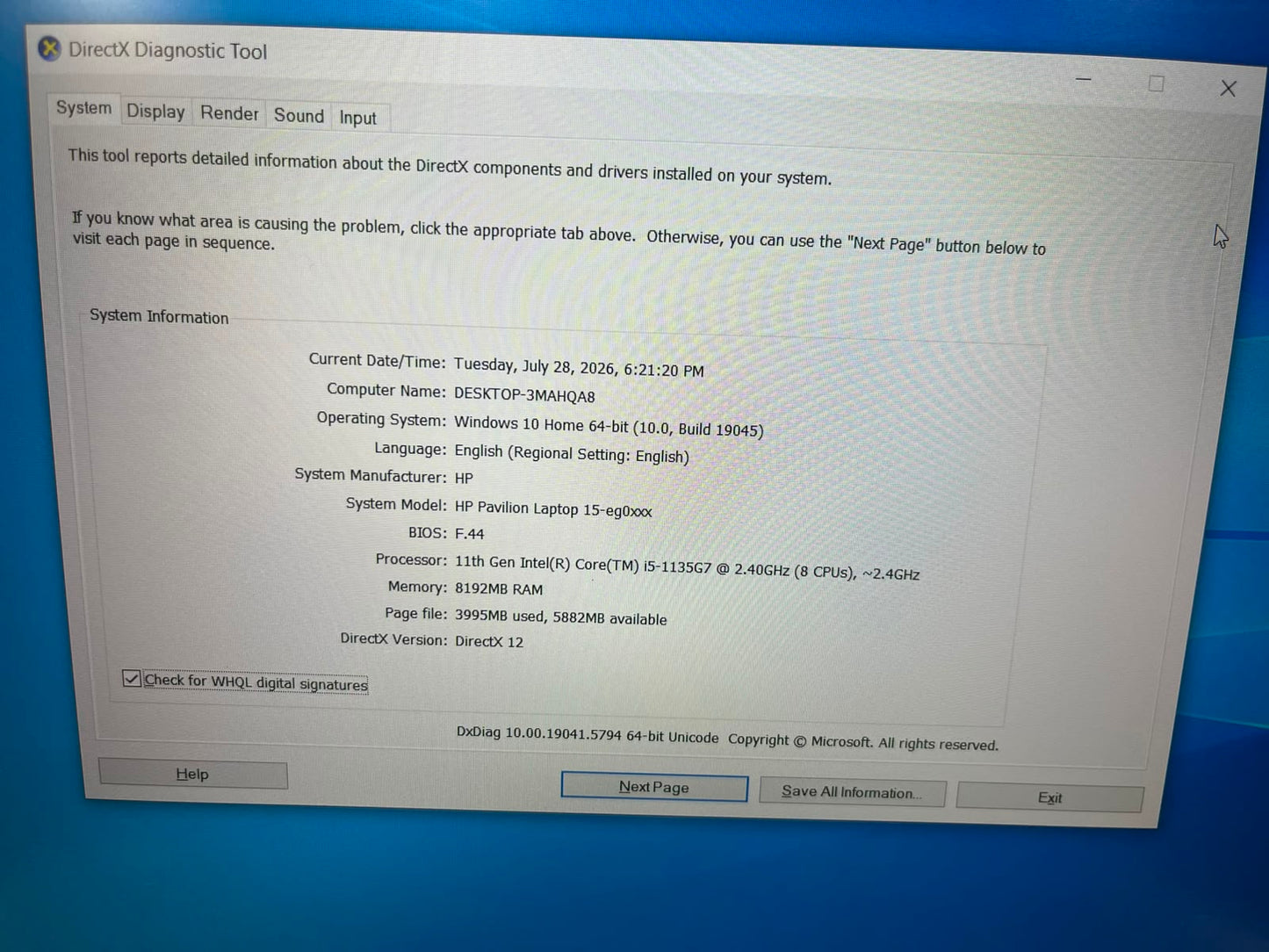hp-pavilion-15-eg0xxx-dxdiag-specs-11th-gen-i5