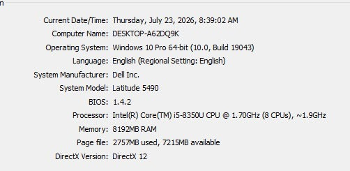 dell-latitude-5490-dxdiag-system-specs-i5-8350u