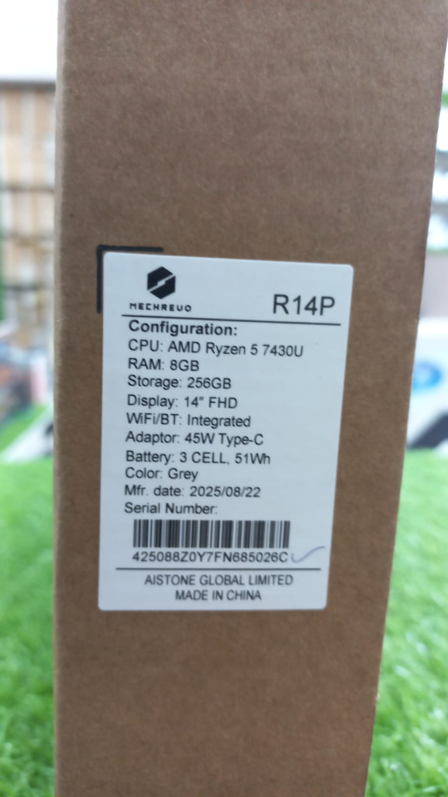 Original Mechrevo R14P Laptop Packaging Box Sticker Details Rex City I.T. STORE
