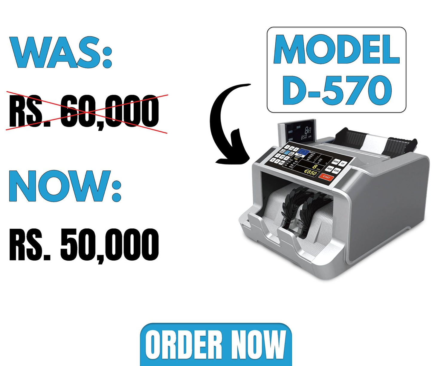 Heavy Duty D-570 Currency Mix Counter with Extra Display Rex City 