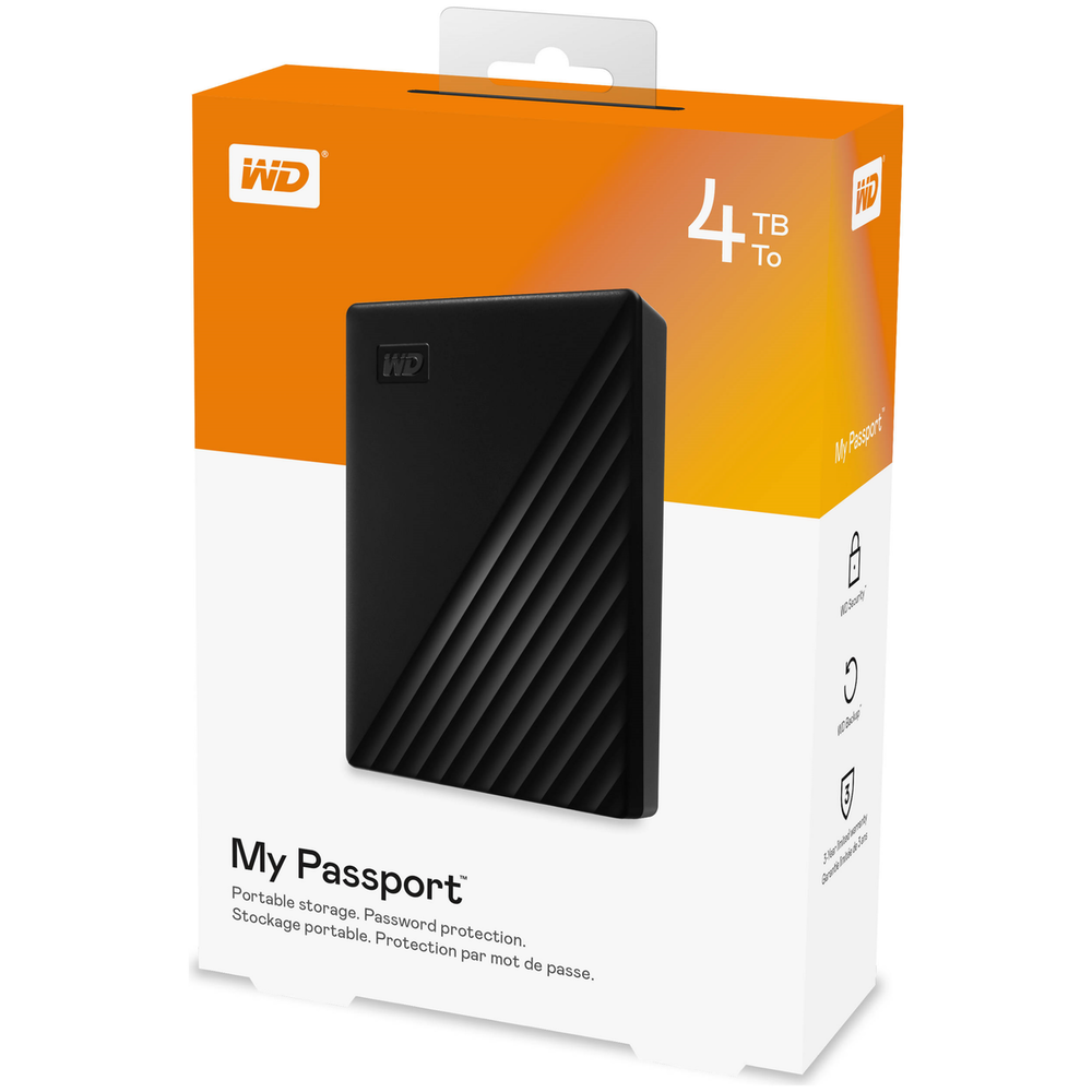 WD 4TB Portable Hard Drive Specifications and Compatibility Back Box