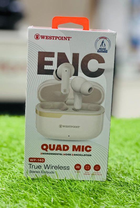 Westpoint WP-140 ENC True Wireless Earbuds | Quad Mic Noise Cancellation | Stereo Sound | Bluetooth Earbuds