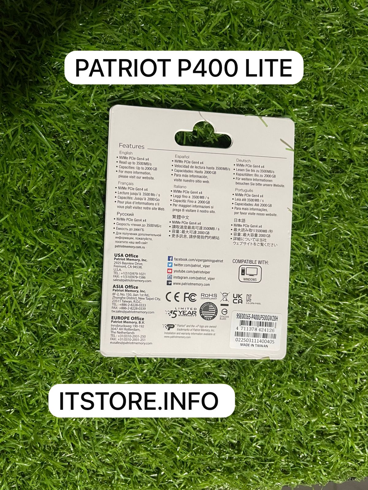 🚀 Patriot P400 Lite 500GB NVMe PCIe Gen4 x4 SSD | I.T. STORE