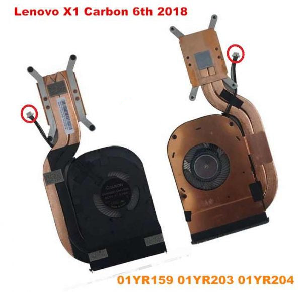 Lenovo ThinkPad X1 Carbon 6th Gen 2018 CPU Cooling Fan with Heatsink – ND55C34-17E30 / 01YR204