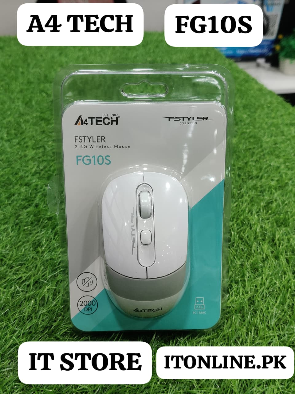 A4Tech FSTYLER FG10S Silent Wireless Mouse Front View