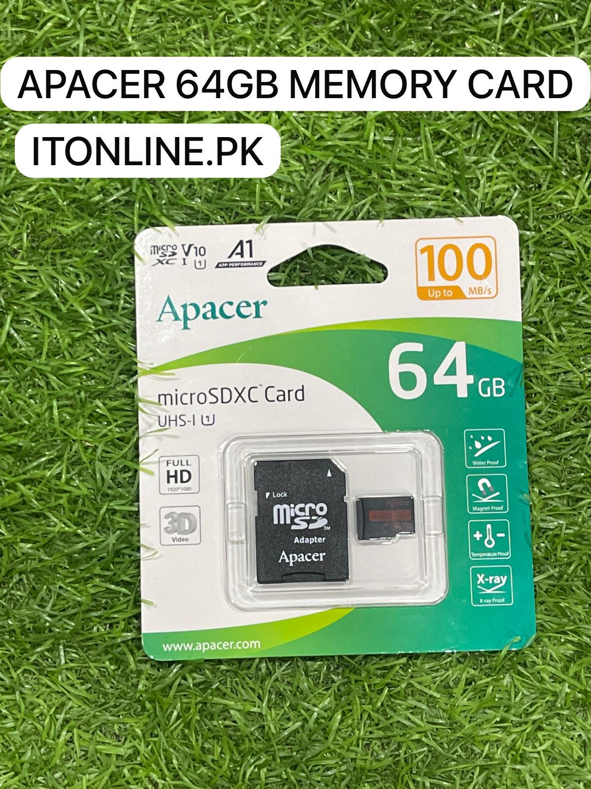 apacer 64gb microsdxc memory card packaging back view ap64gmcsx10ub-r itstore info