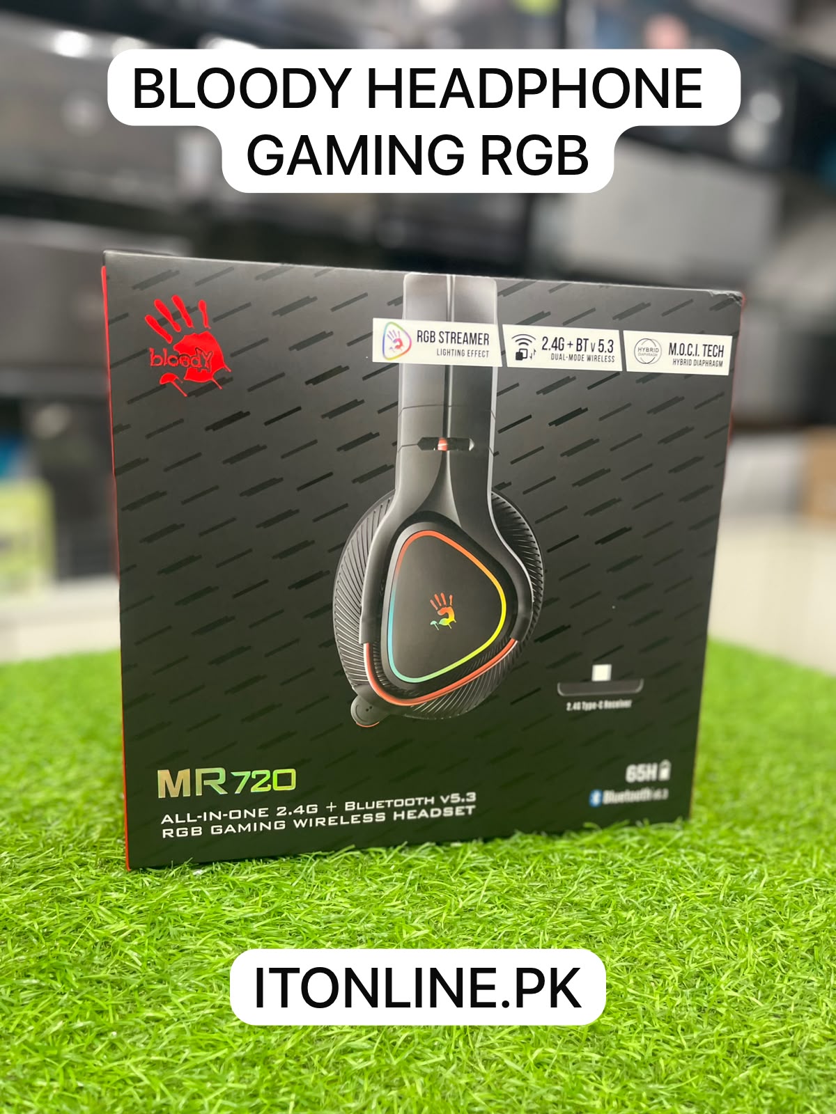 bloody mr720 bluetooth 5.3 headset with RGB streamer light itstore info