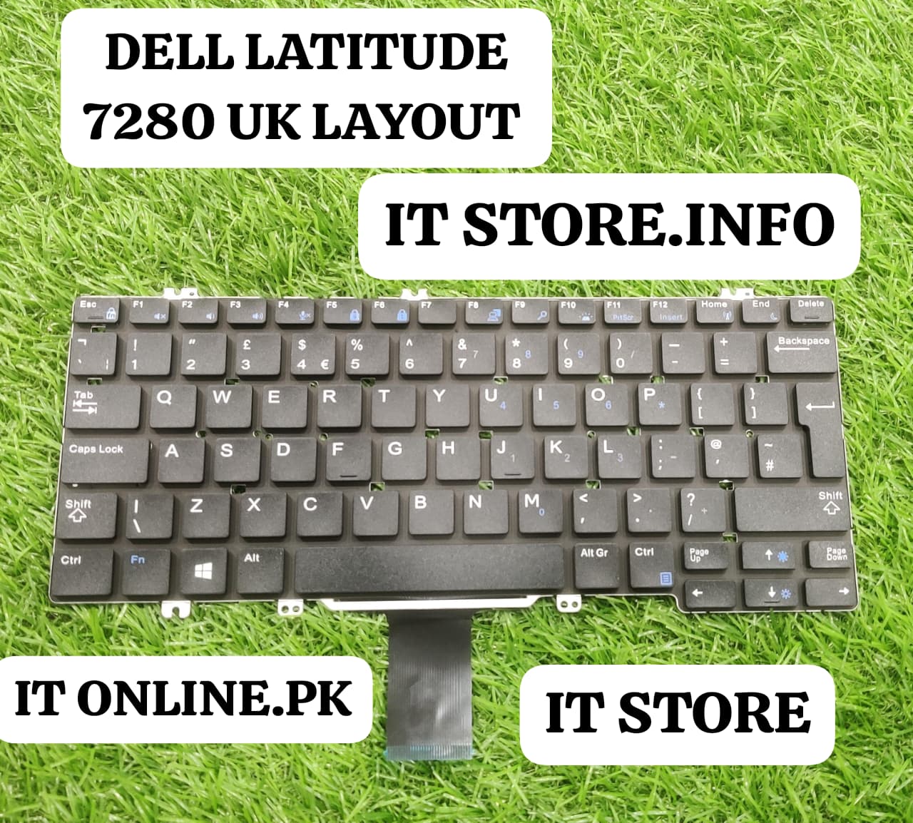 Dell Latitude E7280 UK Layout Keyboard Replacement Matte Black