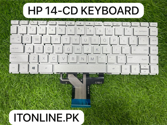 HP Pavilion 14-cd Silver Replacement Keyboard Front View US Layout