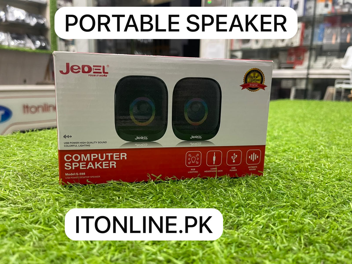 jedel s 598 portable computer speaker box front view itonline pk