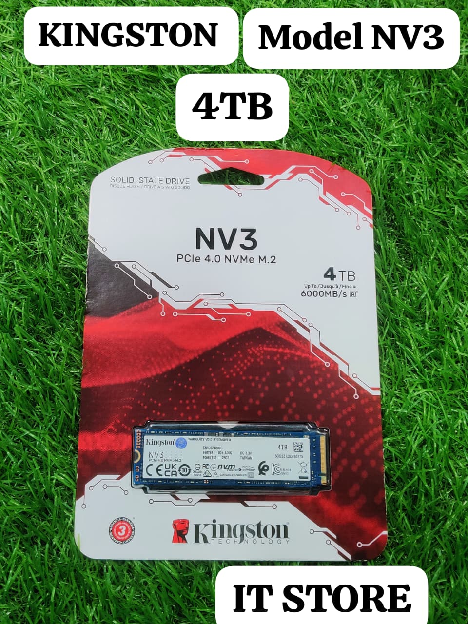 Kingston NV3 4TB PCIe 4.0 NVMe M.2 SSD Front View