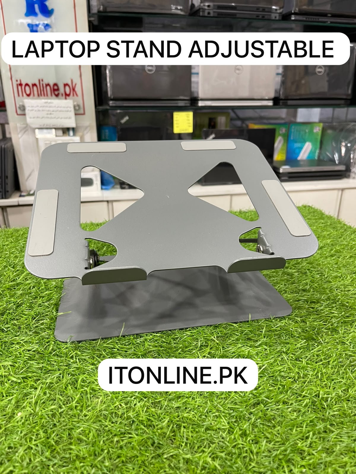 laptop stand adjustable metal plate front anti slip pads view itonline pk
