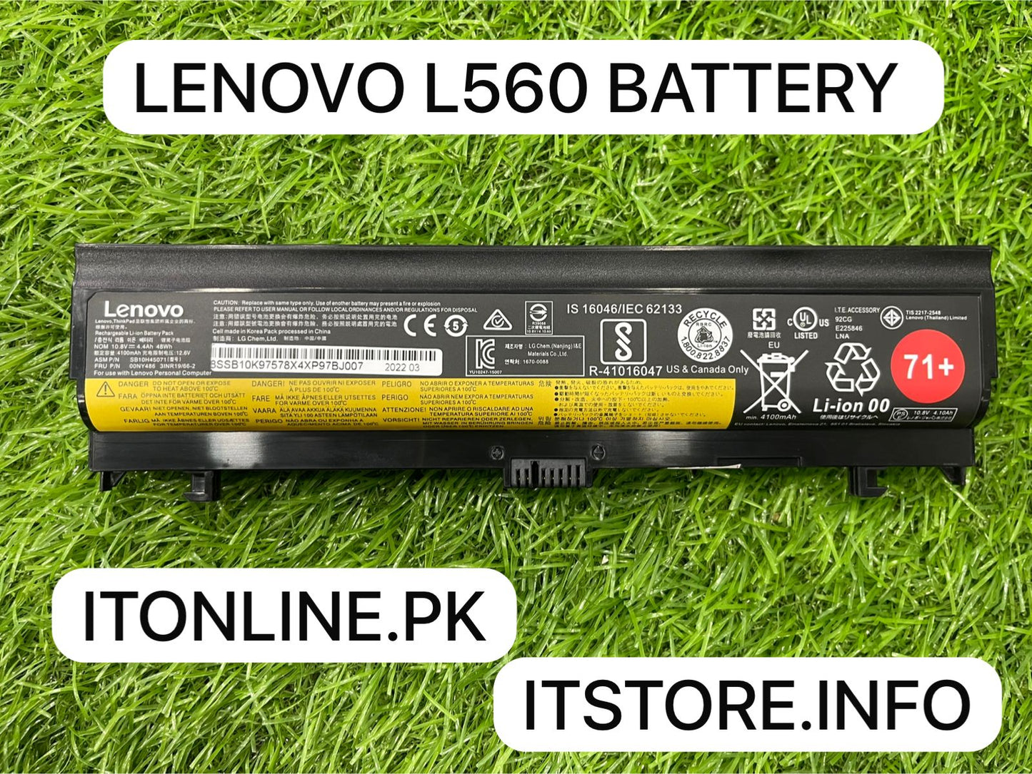 Lenovo ThinkPad L560 Replacement Battery 71 Plus Back View Label Details