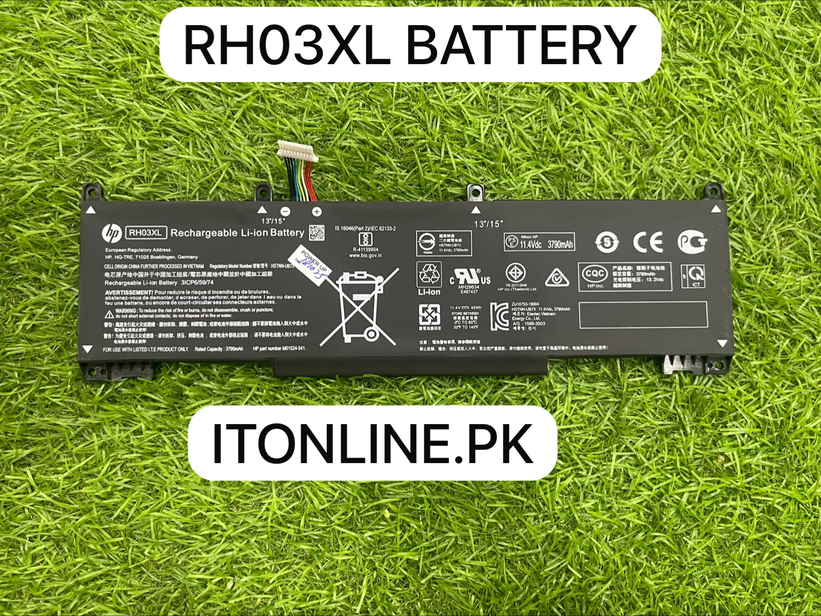original hp rh03xl laptop battery 11 4v 3790mah front view itonline pk