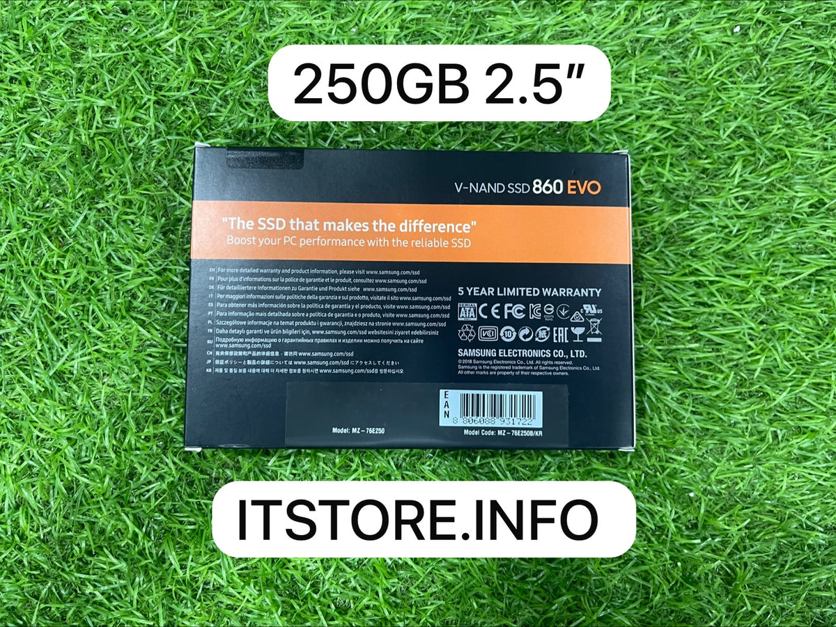 samsung 860 evo 250gb ssd back side specifications box detail itstore info   