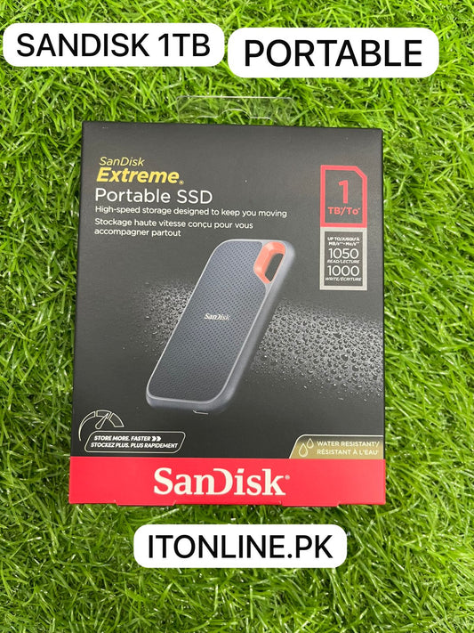 SanDisk Extreme Portable SSD 1TB 1050MB/s Speed Front View