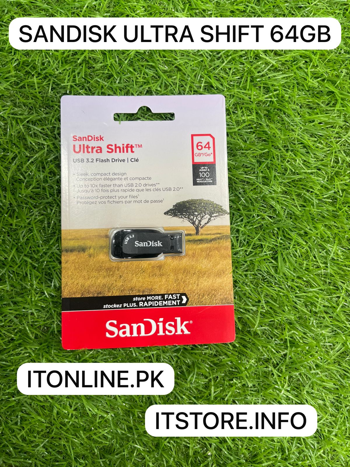 SanDisk Ultra Shift 64GB USB Drive / Pen Drive High Speed Storage Price in Pakistan I.T. STORE Faisalabad