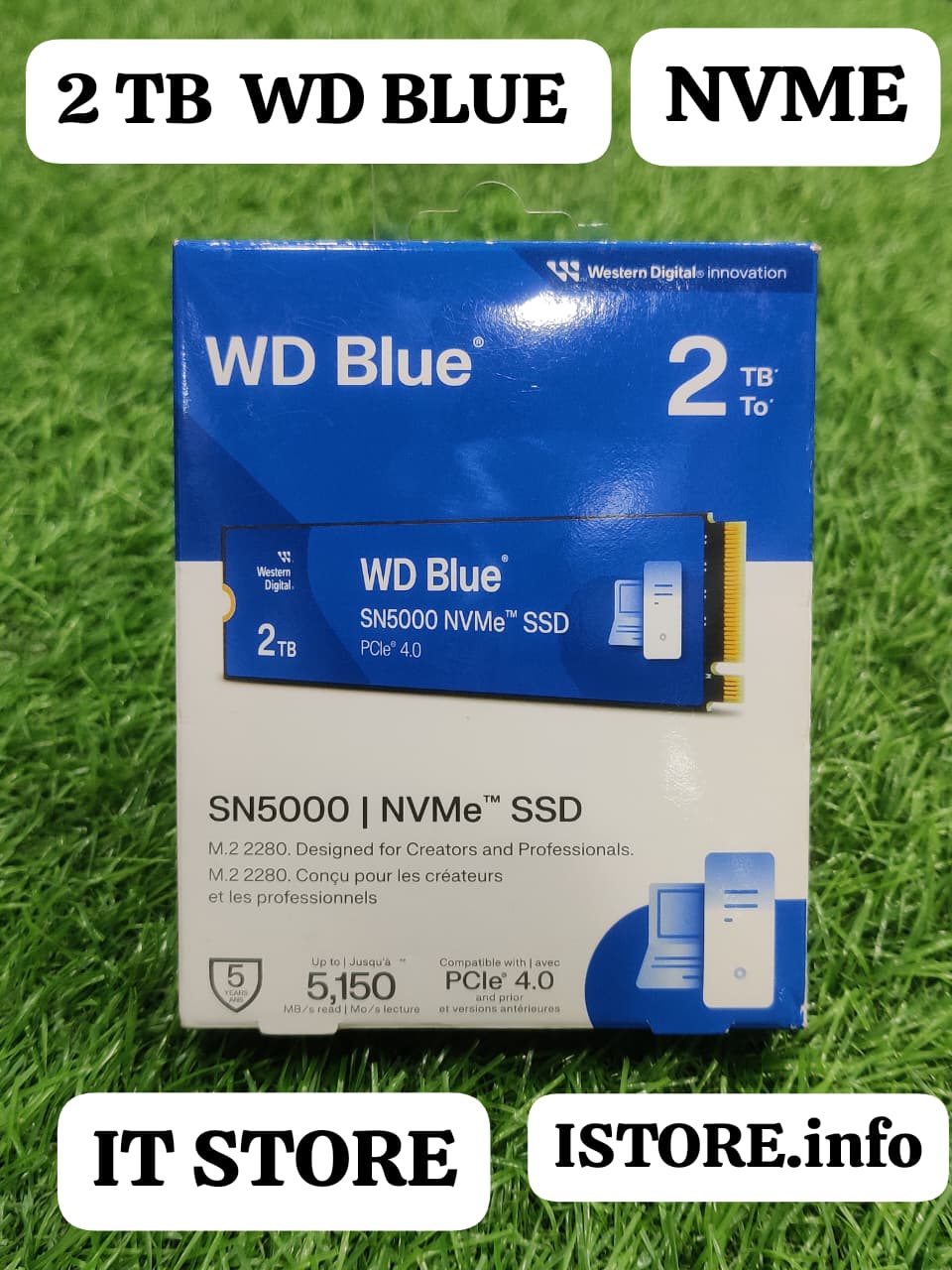 WD Blue SN580 2TB PCIe 4.0 NVMe M.2 SSD Front View